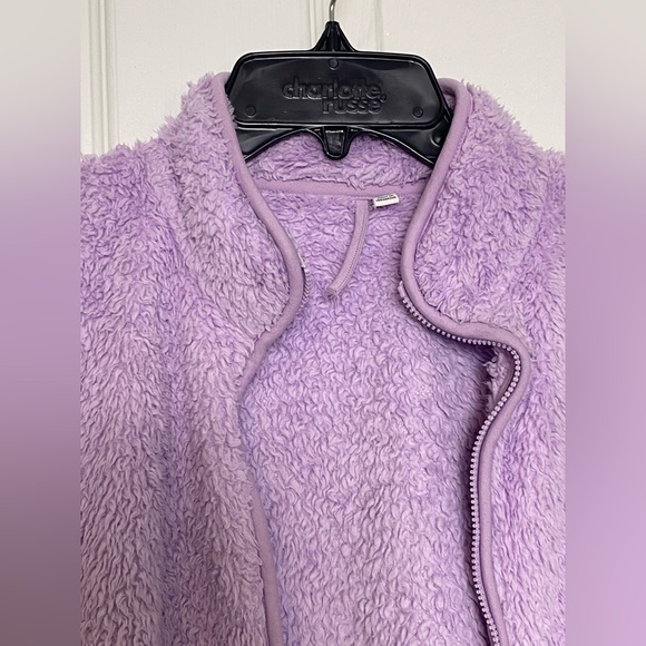 Uniqlo Lavender Fluffy Yarn Fleece Full-Zip Jacket Size 11-12 - Picture 4 of 11